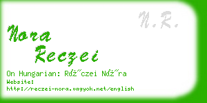 nora reczei business card